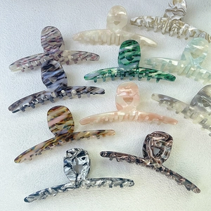 Large Acetate Hair Claw Clip Marble Pattern Shark Hairpin French Style Non-Slip Hair Accessory For Women