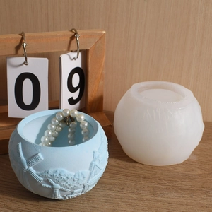 Stampo in silicone cilindrico paesaggio per vasi da fiori in gesso e candele DIY