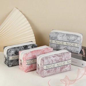 Retro Floral Jacquard Cosmetic Bag Large Capacity Portable Travel Toiletry Makeup Organizer Pouch For Women Elegant