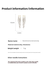Orecchini a nappa in argento con misure: 8,1cm lunghezza, 1,2cm larghezza, peso 7,1g