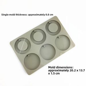 Detailed top view of 6-cavity round silicone mold for DIY aroma wax and plaster crafts