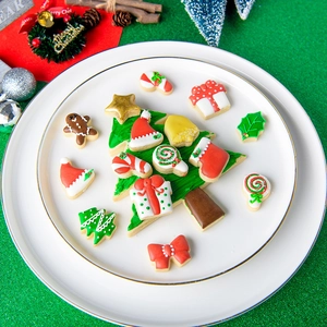 Christmas tree and gingerbread cookie cutter set for festive DIY baking decorations