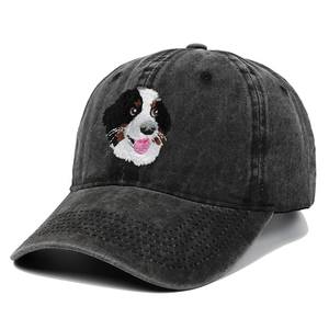 Casquette de baseball en coton délavé vintage avec broderie Bouvier Bernois