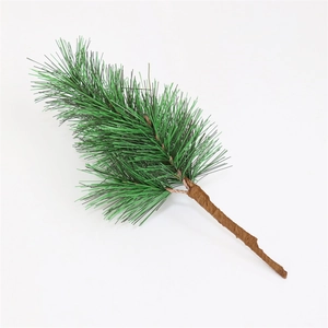 Mini 25cm artificial green pine needle branch for Christmas decoration and table settings