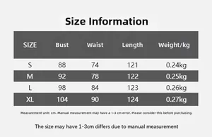 Detailed size chart for blue striped waist-tie shirt dress in CM and kg measurements