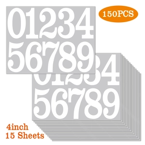 Détail de 150 stickers chiffres en vinyle étanche de 4 pouces pour marquage DIY