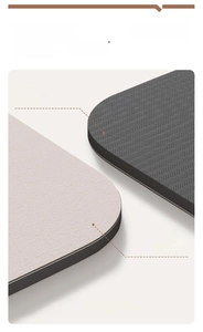 Detail of anti-slip rubber base with herringbone texture and soft velvet surface fabric