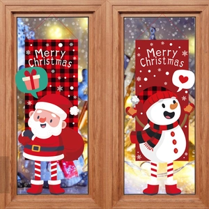 Christmas hanging banners featuring Santa and Snowman figures for festive wall decoration