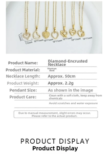 Detail specifications of golden heart necklaces with zircon stones on stainless steel chains