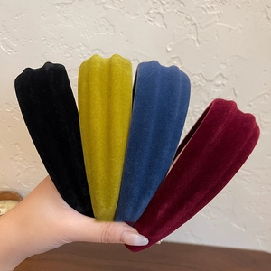 Velvet Padded Headband For Women High Cranial Top Thickened Solid Color Retro Anti Slip Flocking Hair Hoop Accessory
