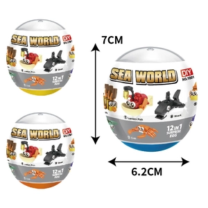 12-in-1 ocean world DIY building block surprise eggs featuring sea animal models