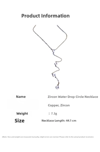 Detail of zircon teardrop fringe necklace with 44.1cm length and 7.3g weight specs