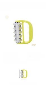 Detailed dimension guide showing the 14x11CM size of the handheld roller massager