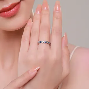 S925 sterling silver evil eye and heart ring with purple and blue zircon stones