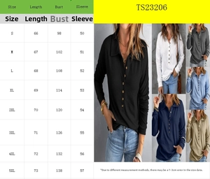 Detailed size chart for long sleeve knit cardigan available in various colors and sizes