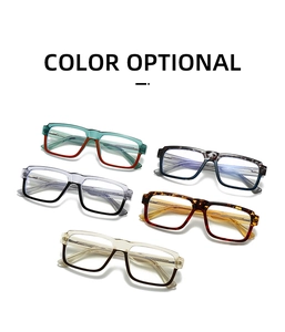 Detailed view of various retro anti-blue light glasses frames in multiple colors