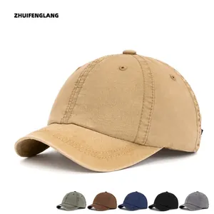 Vintage-Baseballkappe aus gewaschener Baumwolle in Khaki mit mehreren Farboptionen