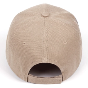 Casquette de baseball classique en coton kaki vue arrière avec sangle réglable au dos