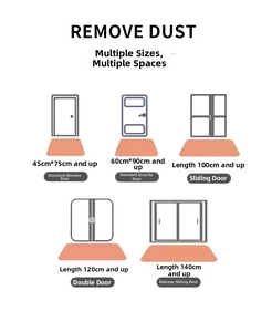 Size guide for non-slip diatom mud floor mats showing 5 dimensions for different door types
