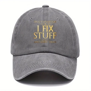 Casquette de baseball unisexe en denim gris délavé avec texte imprimé That's What I Do en or