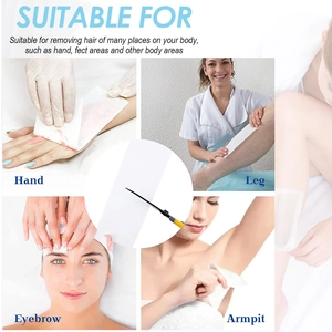 Disposable non-woven hair removal wax strip roll with scissors for legs, arms and face