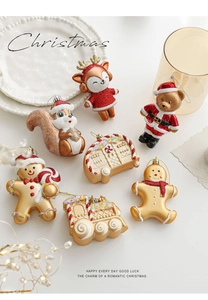 Detailed view of festive glittery and matte gold Christmas ornaments in various animal shapes