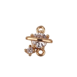 Rose gold planet pendant with star and cubic zirconia for DIY jewelry making