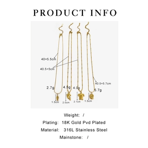 Detailed product info for 18K gold plated marine animal pendants in 316L stainless steel