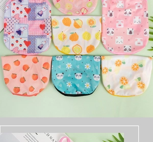 Breathable mesh pet vests with strawberry and orange prints for small dogs and cats