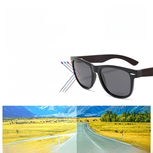 Classic oval polarized wood grain sunglasses with UV400 protection and HD lenses