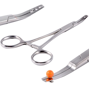 Professional Stainless Steel Body Piercing Pliers Dermal Anchor Clamping Tool Subcutaneous Locking Forceps Silver