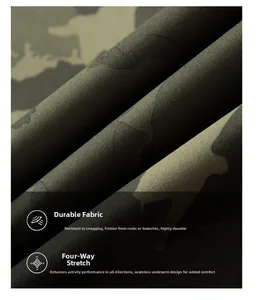 Detail van duurzame vierwegstretch camouflage stof met krasbestendige textuur