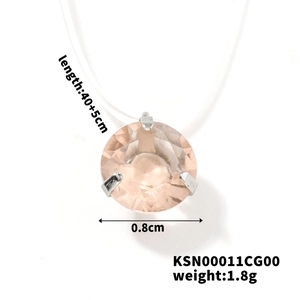 Macro view of champagne crystal pendant with dimensions and product specifications