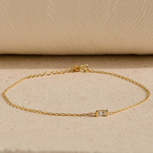 Vintage 18K gold plated titanium steel bracelet with birthstone and pearl accents