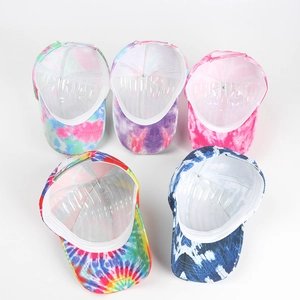Lot de casquettes de baseball tie-dye colorées avec motifs imprimés en 3D dégradés