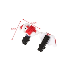 Christmas snowman hair clip set featuring festive white snowman with red scarf and dimensions