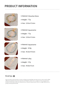 Detailed size and material information for Shoushan stone heart necklaces and bracelets