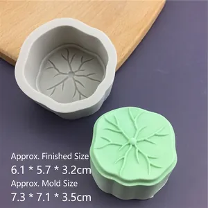 Silicone mold for lotus leaf crafts with detailed 6.1x5.7x3.2cm size measurements
