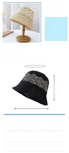 Tableau des tailles détaillé pour chapeau cloche en paille fait main avec mesures