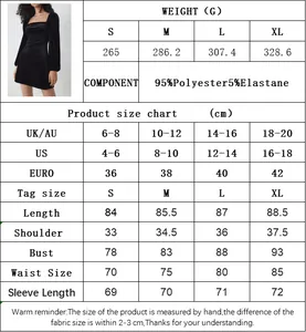Guía de tallas para vestido de terciopelo con medidas en cm y conversiones internacionales