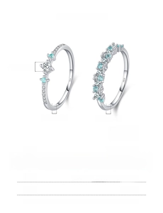Detail specifications of 925 sterling silver rings with mint green zircon stones