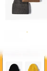 Detail of ribbed knit texture on cuff beanies available in multiple solid colors
