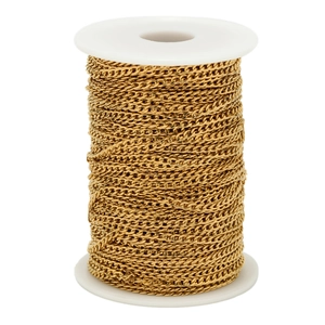 Roll of gold 304 stainless steel Cuban link chain for DIY jewelry making accessories