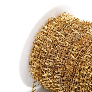 Polished 1.5mm gold metal chain roll for DIY jewelry making and craft projects