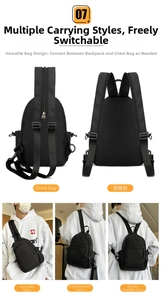Versatile nylon convertible chest backpack casual multi-way waterproof shoulder bag for daily use