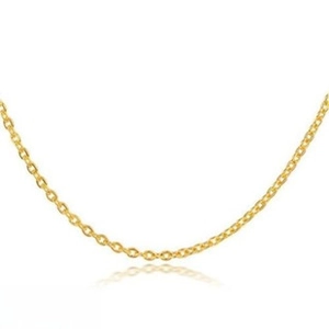 Detailed view of 18k gold plated O-shaped chain necklace with elegant metallic luster