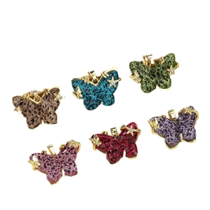 Chic butterfly pendants with colorful resin and crystals in a variety of vibrant shades