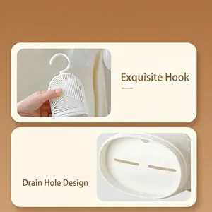 Hanging wardrobe dehumidifier bag with sturdy white hook and ventilated grid design