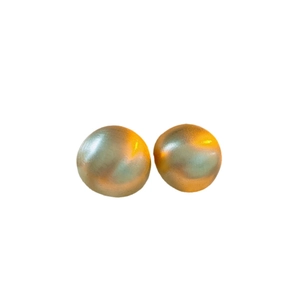 Minimalist gold-plated spherical stud earrings with polished metallic luster for women