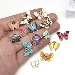 Bunte Emaille Schmetterling Anhänger aus Legierung für DIY Schmuck in vielen Farben